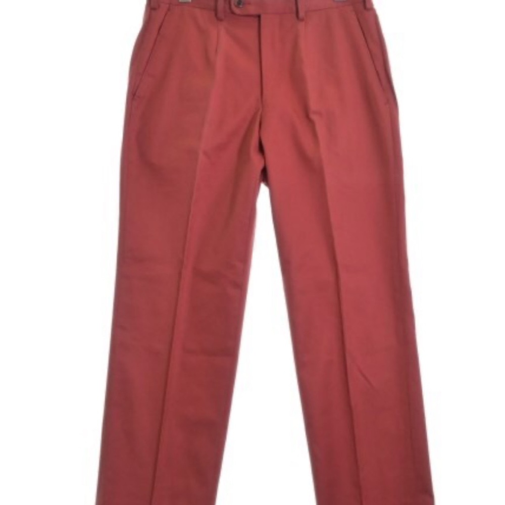 Hickey Freeman Men's Brick Red Dress Pants